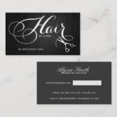 Eleganter extravaganter Skript-Haar-Stylist auf Visitenkarte (Vorne/Hinten)