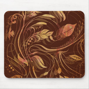 Eleganter Fall Batik Print Foliage Mousepad