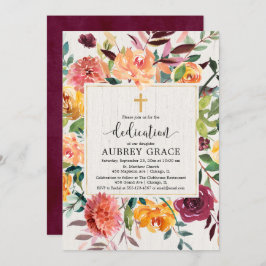 Eleganter Fall blumenburgundy blush Hingabe Einladung