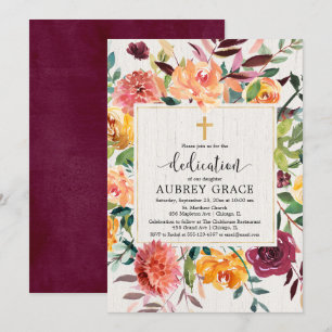 Eleganter Fall blumenburgundy blush Hingabe Einladung