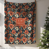 Eleganter Fall Blumendecke in rostigen Tönen Paste Fleecedecke