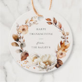 Eleganter Fall Blumenreath Geschenkanhänger (Vorderseite)