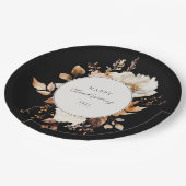 Eleganter Fall Blumenreath Pappteller (Schrägansicht)