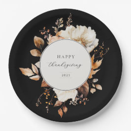 Eleganter Fall Blumenreath Pappteller