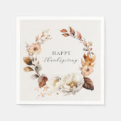 Eleganter Fall Blumenreath Serviette (Vorderseite)