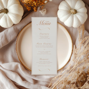 Eleganter Fall Botanische Hochzeit Menükarte