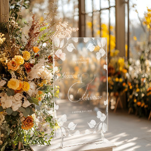 Eleganter Fall Botanische Hochzeit Willkommen Acrylschild