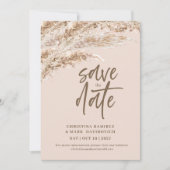 Eleganter Fall Brown Pampas Grass Save The Date (Vorderseite)