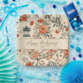 Eleganter Fall Chinoiserie Erntedank Pappteller (Party)