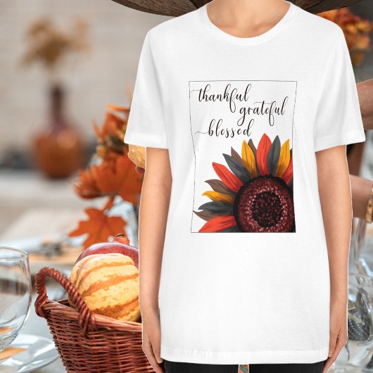 Eleganter Fall Dankbar dankbar gesegneter Herbst T-Shirt