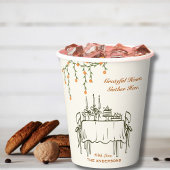 Eleganter Fall Erntedank Freundliches Abendessen Pappbecher