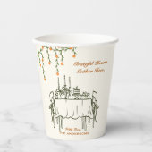 Eleganter Fall Erntedank Freundliches Abendessen Pappbecher (Vorderseite)