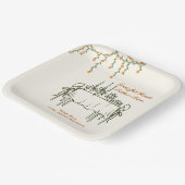 Eleganter Fall Erntedank Freundliches Abendessen Pappteller (Gewinkelt)