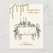 Eleganter Fall Erntedank Freundliches Abendessen Postkarte (Vorderseite)