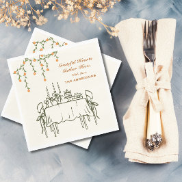 Eleganter Fall Erntedank Freundliches Abendessen Serviette