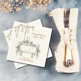 Eleganter Fall Erntedank Freundliches Abendessen Serviette