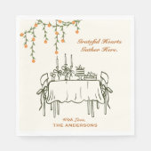 Eleganter Fall Erntedank Freundliches Abendessen Serviette (Vorderseite)