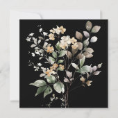 Eleganter Fall Floral bei Christlicher Schwarzer H Einladung (Rückseite)