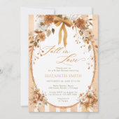 Eleganter Fall Floral Bow Fall in Liebe Brautparty Einladung (Vorderseite)