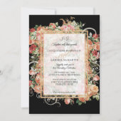 Eleganter Fall Floral Burgundy Blush Floral Gold I Einladung (Vorderseite)