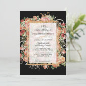 Eleganter Fall Floral Burgundy Blush Floral Gold I Einladung (Stehend Vorderseite)