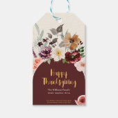 Eleganter Fall Floral Erntedank Geschenkanhänger (Vorderseite)
