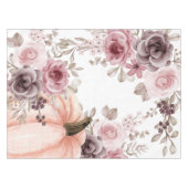 Eleganter Fall Floral Pumpkin Neutrals Wasserfarbe Tischdecke (Vorderseite (Horizontal))