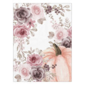 Eleganter Fall Floral Pumpkin Neutrals Wasserfarbe Tischdecke (Vorderseite)