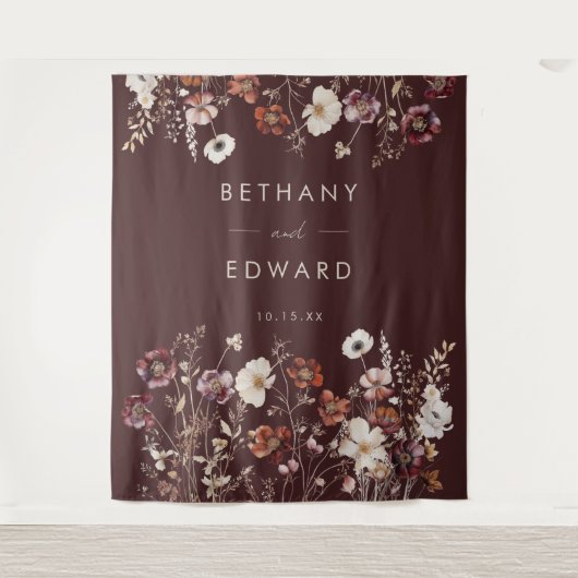 Eleganter Fall Floral Wedding Background Wandteppich (Vorderseite)