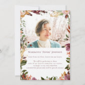 Eleganter Fall florale Gedenkfeier Einladung (Rückseite)