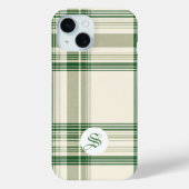 Eleganter Fall für Green und Cream Kariert Case-Mate iPhone Hülle (Rückseite)