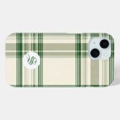 Eleganter Fall für Green und Cream Kariert Case-Mate iPhone Hülle (Rückseite (Horizontal))