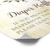 Eleganter Fall Gold Floral | Pumpkin Diaper Raffle Poster (Ecke)
