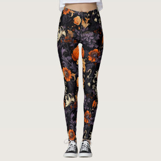 Eleganter Fall Halloween Botanische Leggings