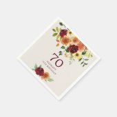 Eleganter Fall | Herbst Floral 70. Geburtstag Serviette (Ecke)