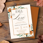 Eleganter Fall im Brautparty Liebe Blumenherbst Einladung