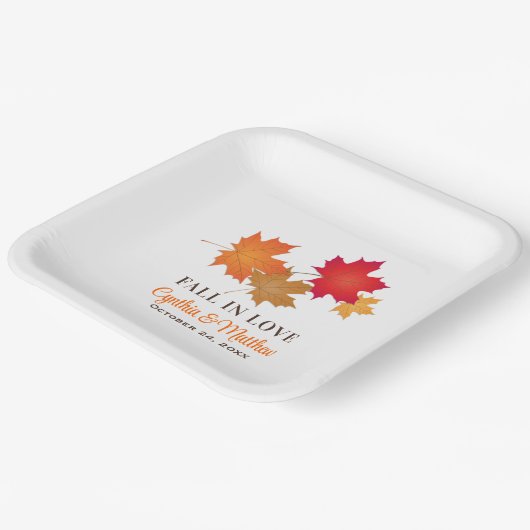 Eleganter Fall in der Liebe Herbstwoche Pappteller (Gewinkelt)