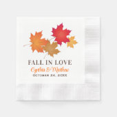 Eleganter Fall in der Liebe Herbstwoche Serviette (Vorderseite)