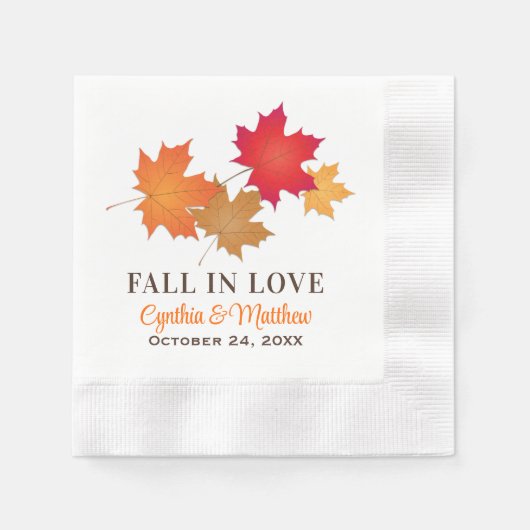 Eleganter Fall in der Liebe Herbstwoche Serviette (Vorderseite)