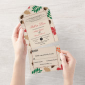 Eleganter Fall in Liebe Blätter Herbstblumenhochze All In One Einladung (Abreißen)