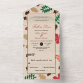 Eleganter Fall in Liebe Blätter Herbstblumenhochze All In One Einladung (Innen Boden)