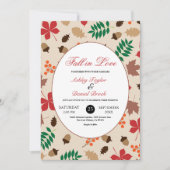 Eleganter Fall in Liebe Blätter Herbstblumenhochze Einladung (Vorderseite)