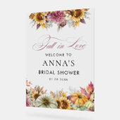 Eleganter Fall in Liebe Brautparty Begrüßungszeich Acrylschild (Winkel)