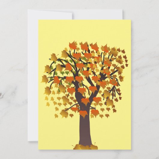 Eleganter Fall in Liebe gepflasterte Bäume Herbsth Einladung (Rückseite)