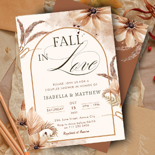 Eleganter Fall in Liebe Paare Boho Polterabend Einladung