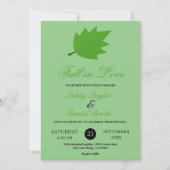 Eleganter Fall in Liebe Sage Blätter Hochzeit im H Einladung (Vorderseite)