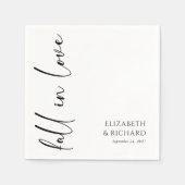 Eleganter Fall in Liebe Skript Hochzeit Napkins Serviette (Vorderseite)