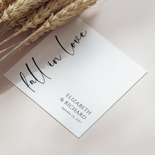 Eleganter Fall in Liebe Skript Hochzeit Napkins Serviette