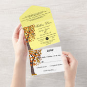 Eleganter Fall in Liebe Treppenaufgang Romantische All In One Einladung (Abreißen)