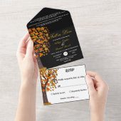 Eleganter Fall in Liebe Treppenstich Schwarze Hoch All In One Einladung (Abreißen)